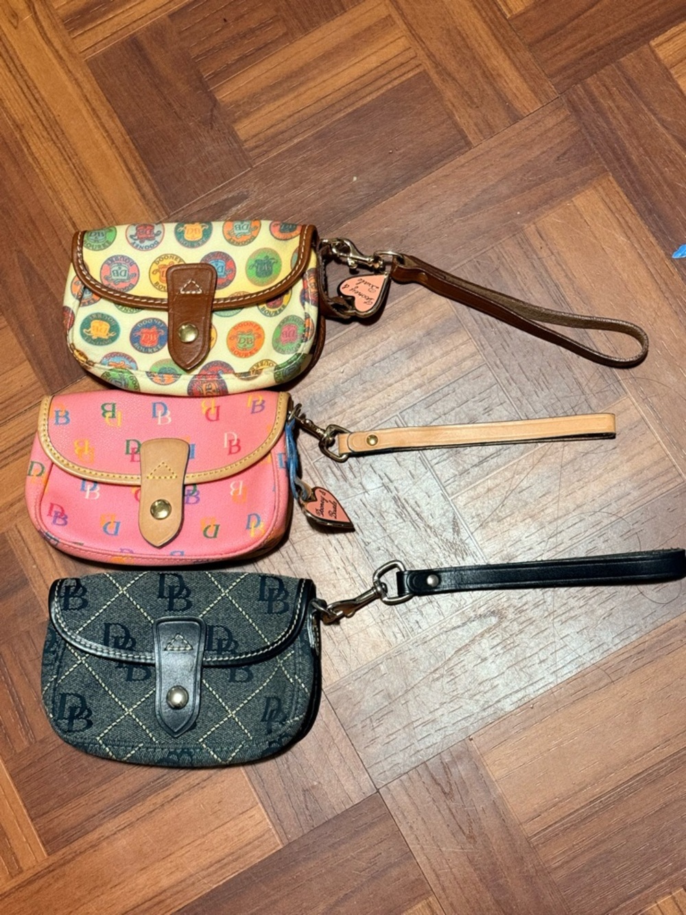 Dooney & Bourke Signature Wristlets with Leather Trim Bundle!
